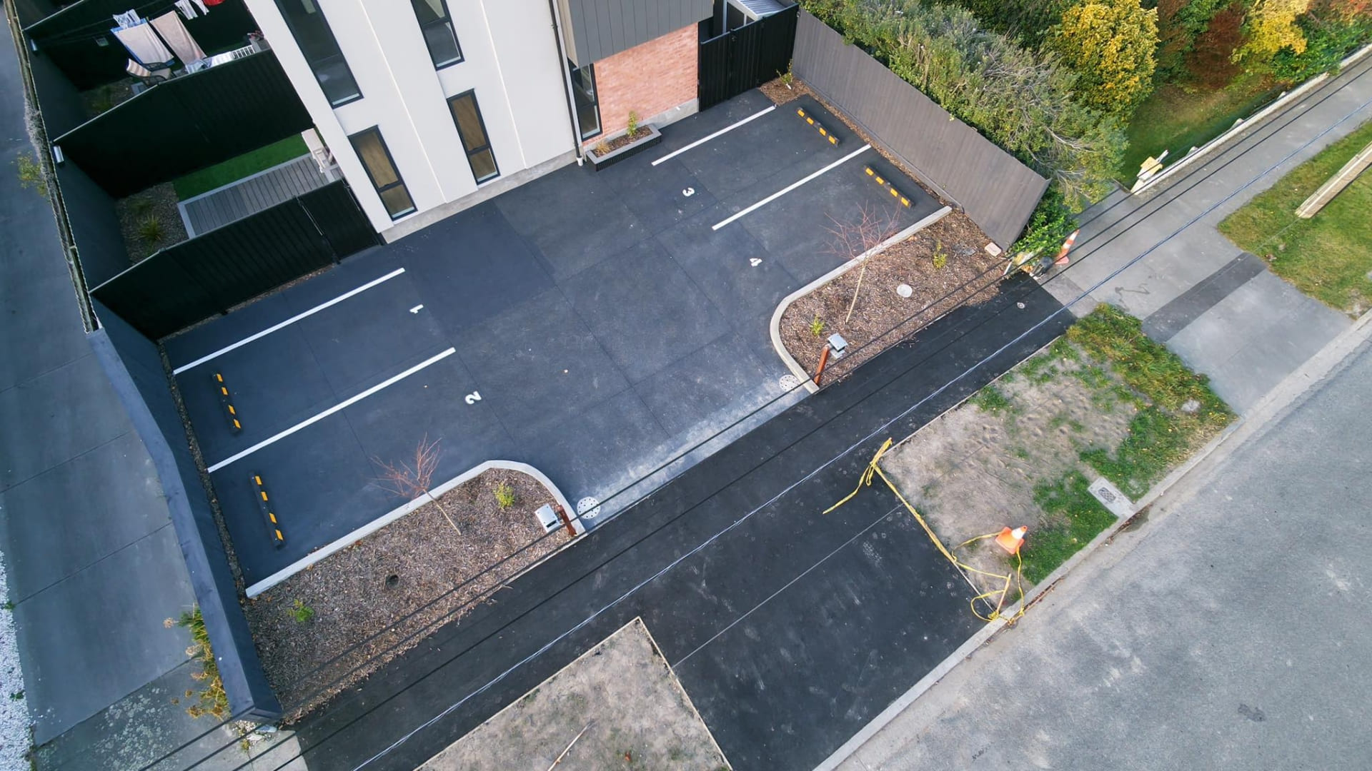 Commercial concrete paving installation for a business property