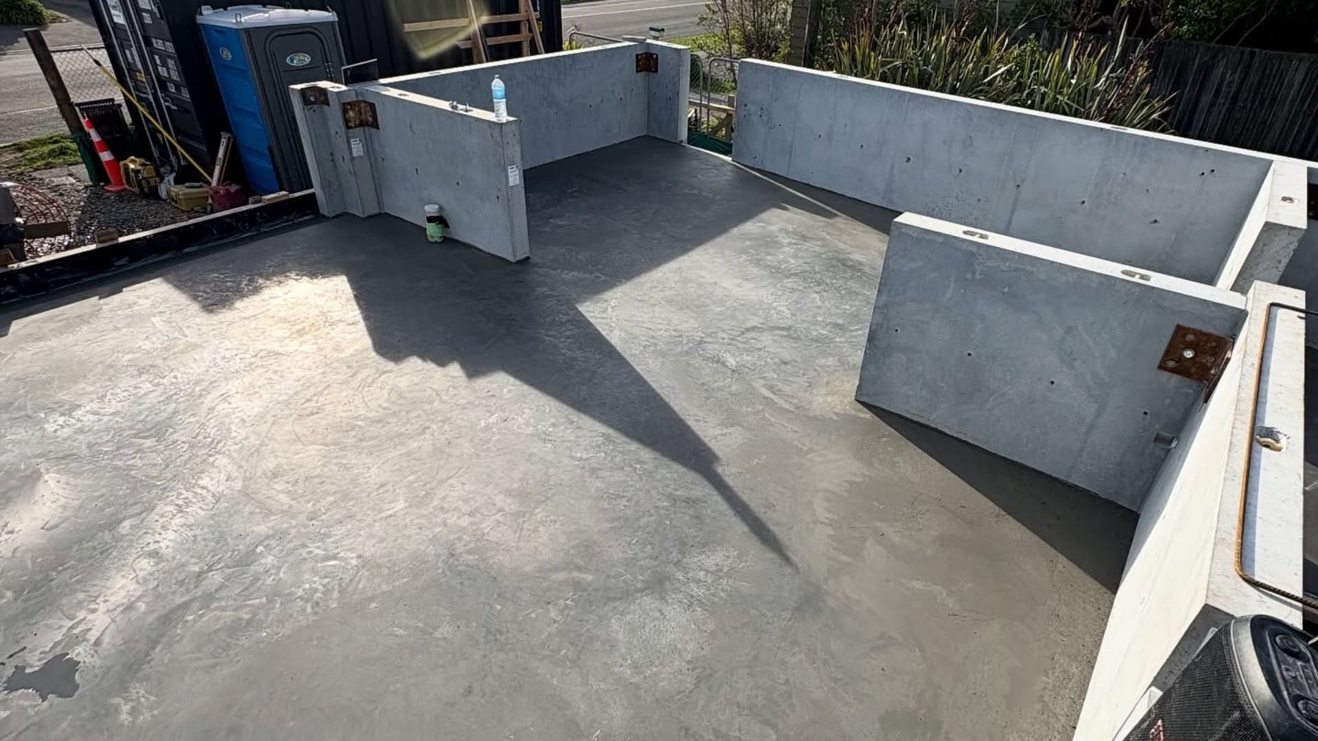 Concrete driveway repair work restoring a damaged surface