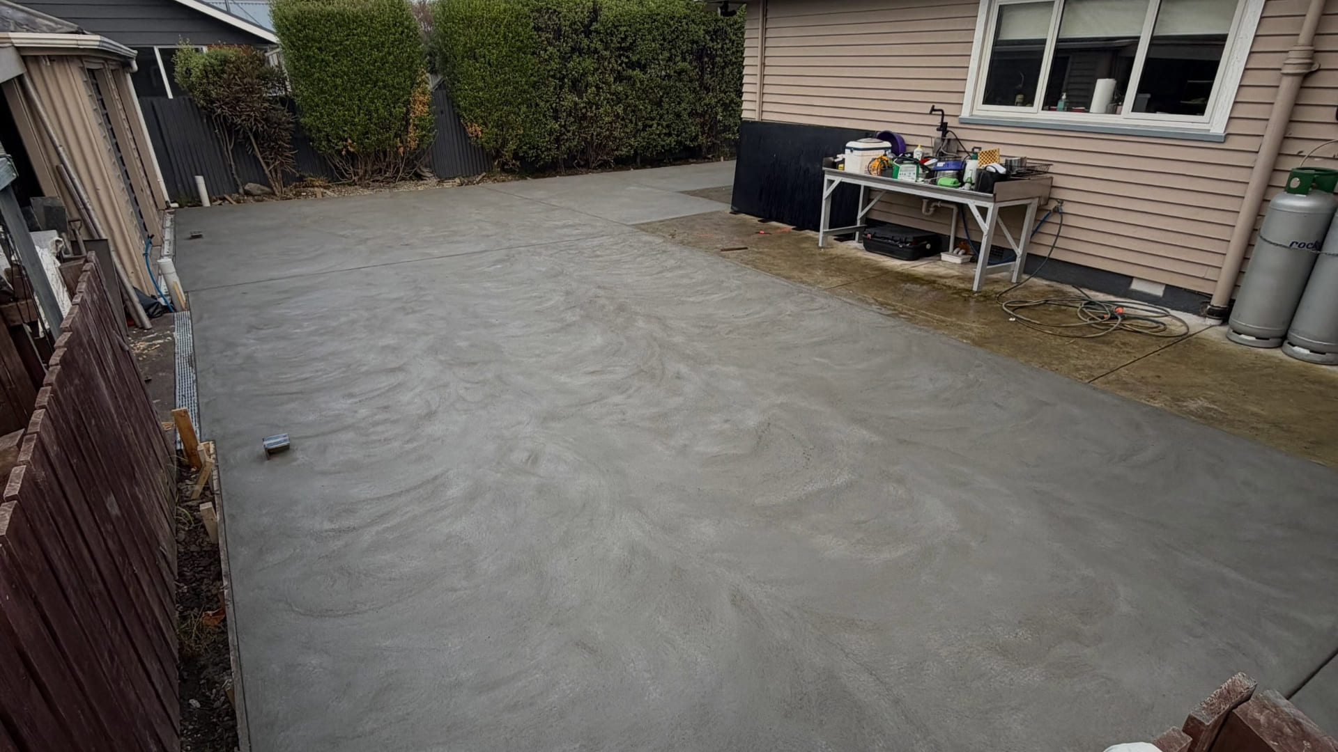 Professional concrete patio and outdoor living area completed in Christchurch