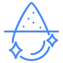 Blue icon of water drop with filtration elements, representing clean water or purification system