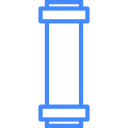 Blue vertical plumbing pipe icon representing water supply line or drainage system