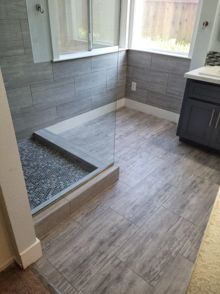 Luxury Vinyl Tiles - Bathroom Remodel - Elk Grove, CA