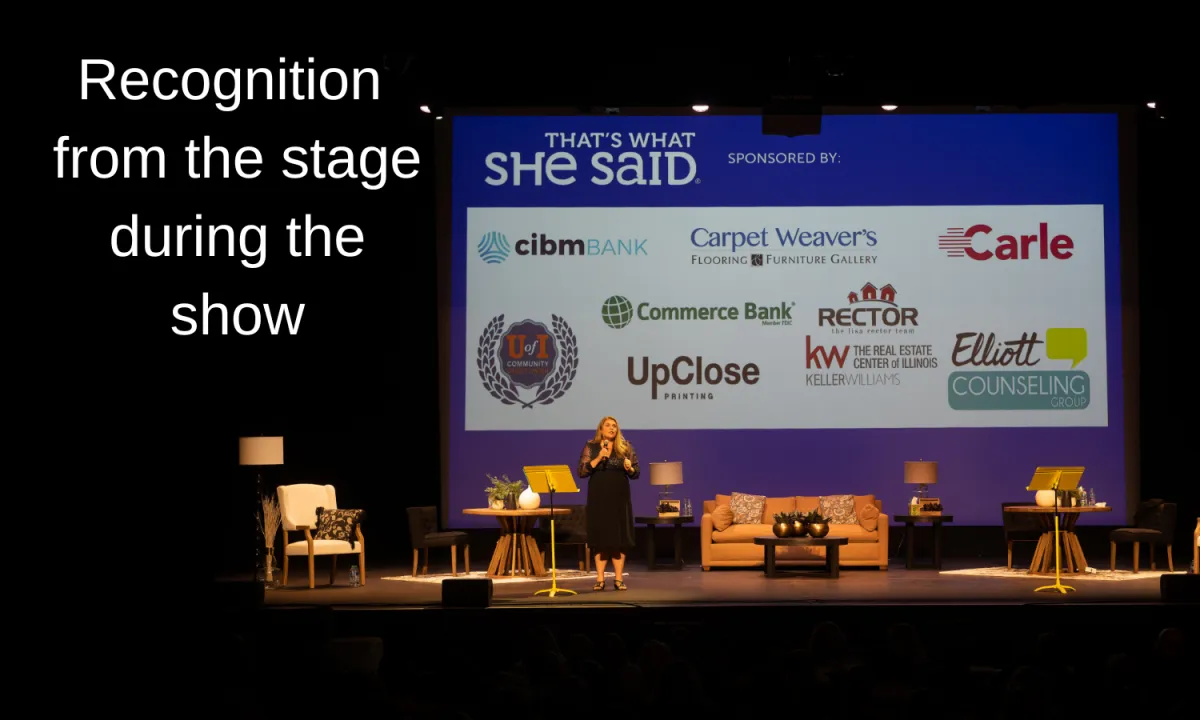 Sponsor logos being displayed by a projector at a TWSS show