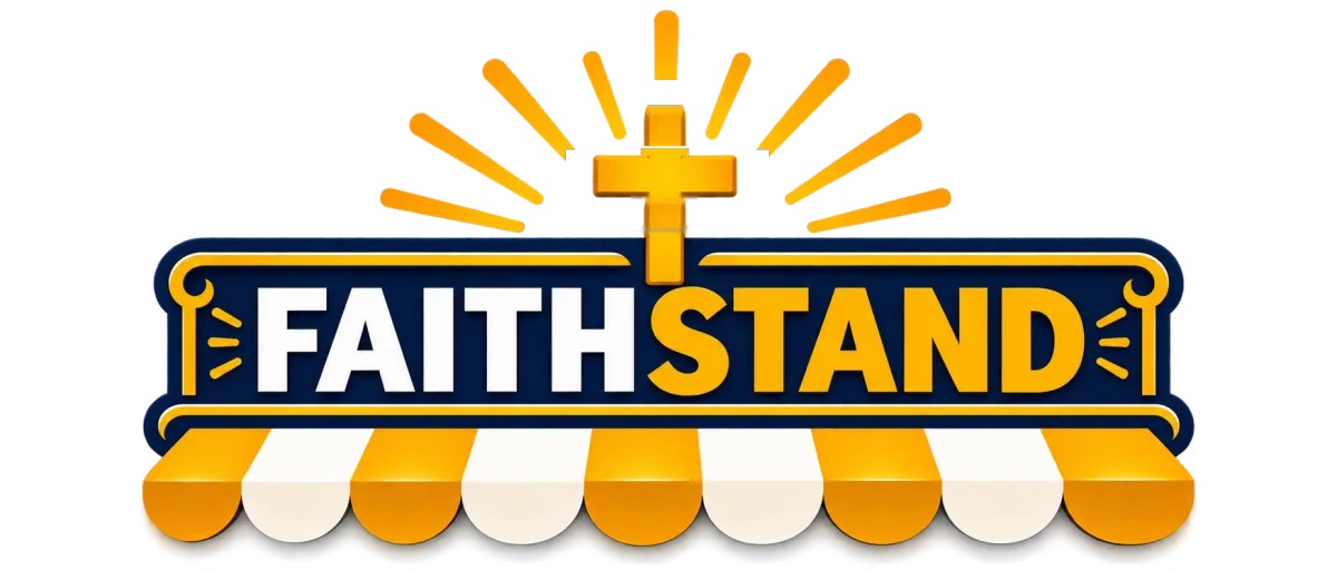 FaithStand logo — a storefront kiosk with a cross
