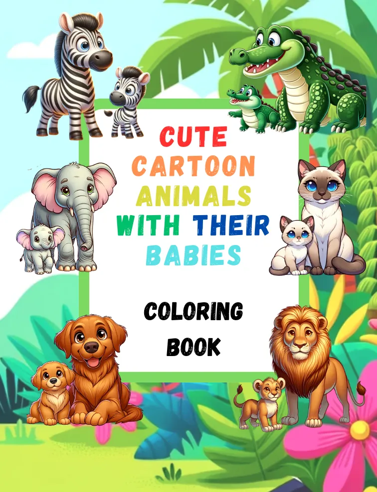 Cute animals coloring book