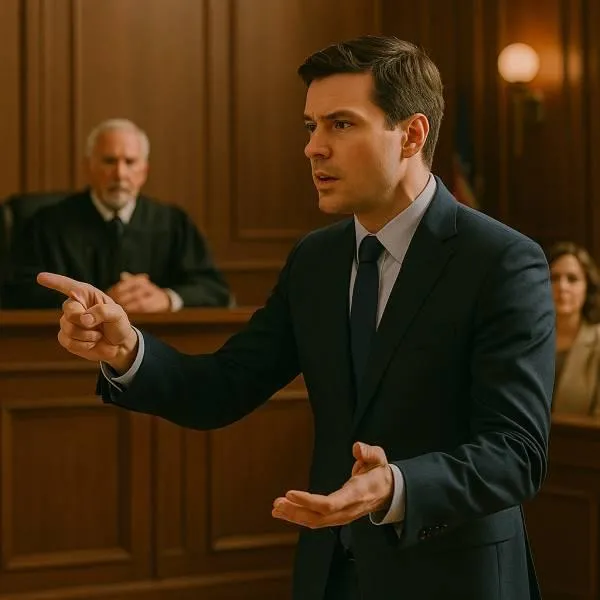 Lwyer argues in court for his personal injury client