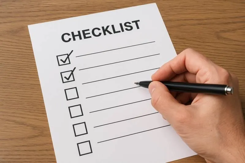 Person Checking Off a checklist
