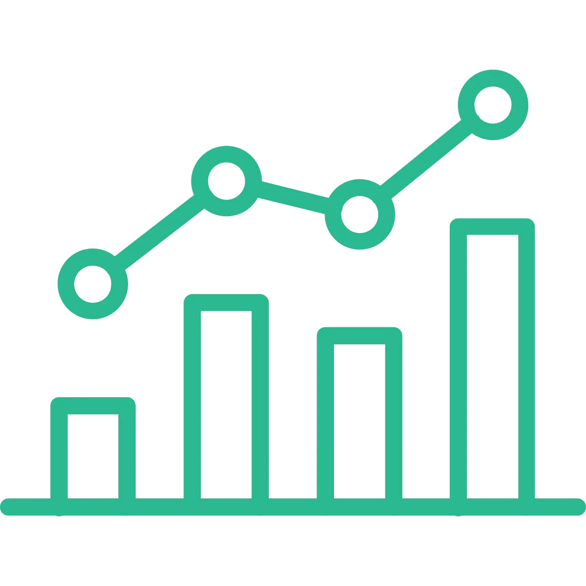 Icon of an upward trending graph, representing the impact of exceptional leadership on student engagement and long-term institutional success.