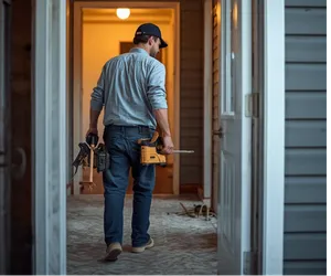 Handyman in Northwest Arkansas entering home to perform repair service