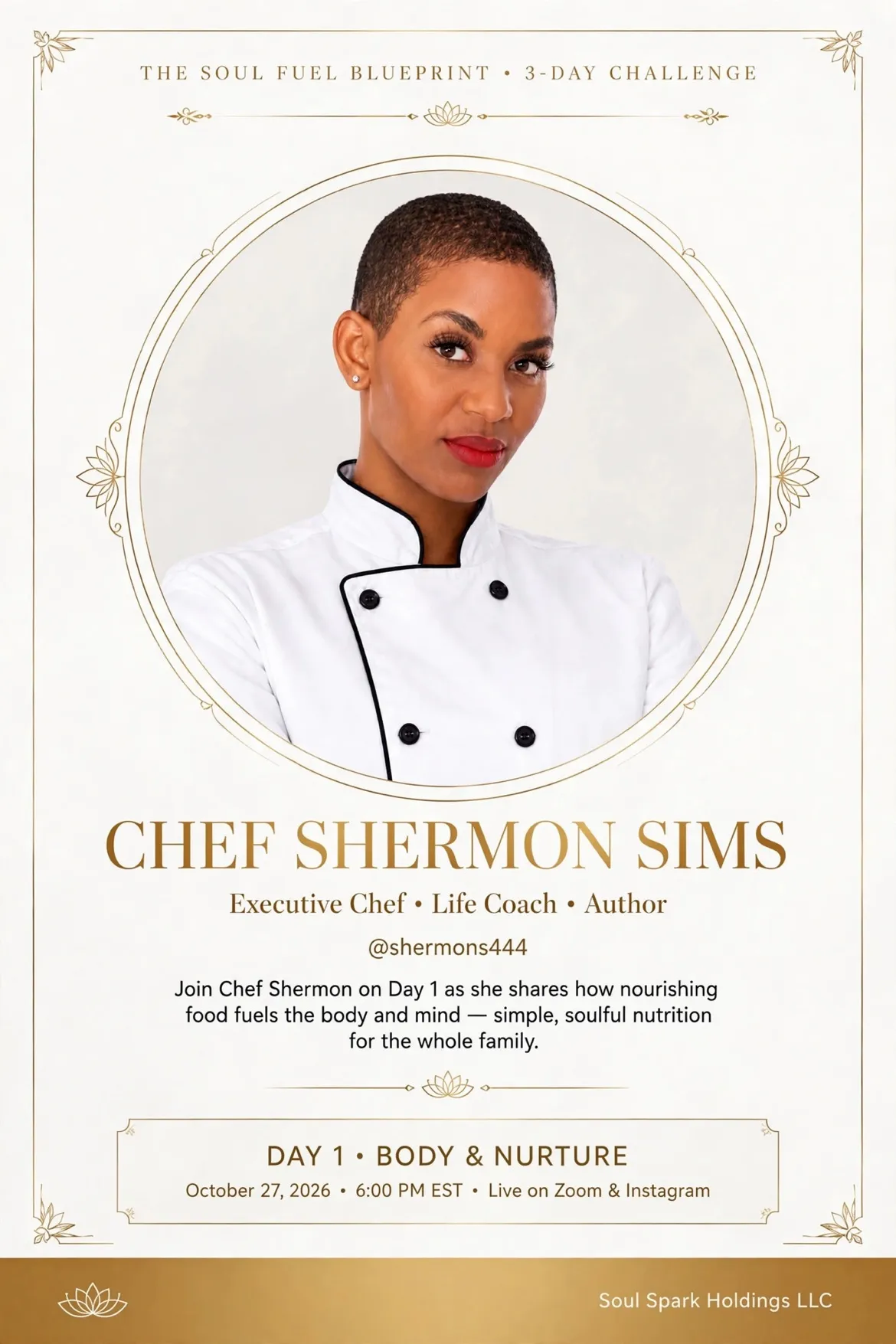 Shermon Chef keynote speaker portrait