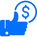 thumbs up with dollar sign icon