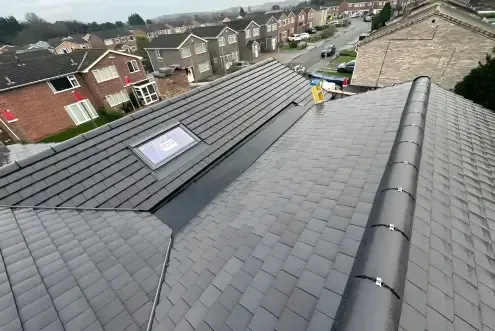 rear view of a new roof