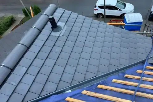 Image of almost completed roof