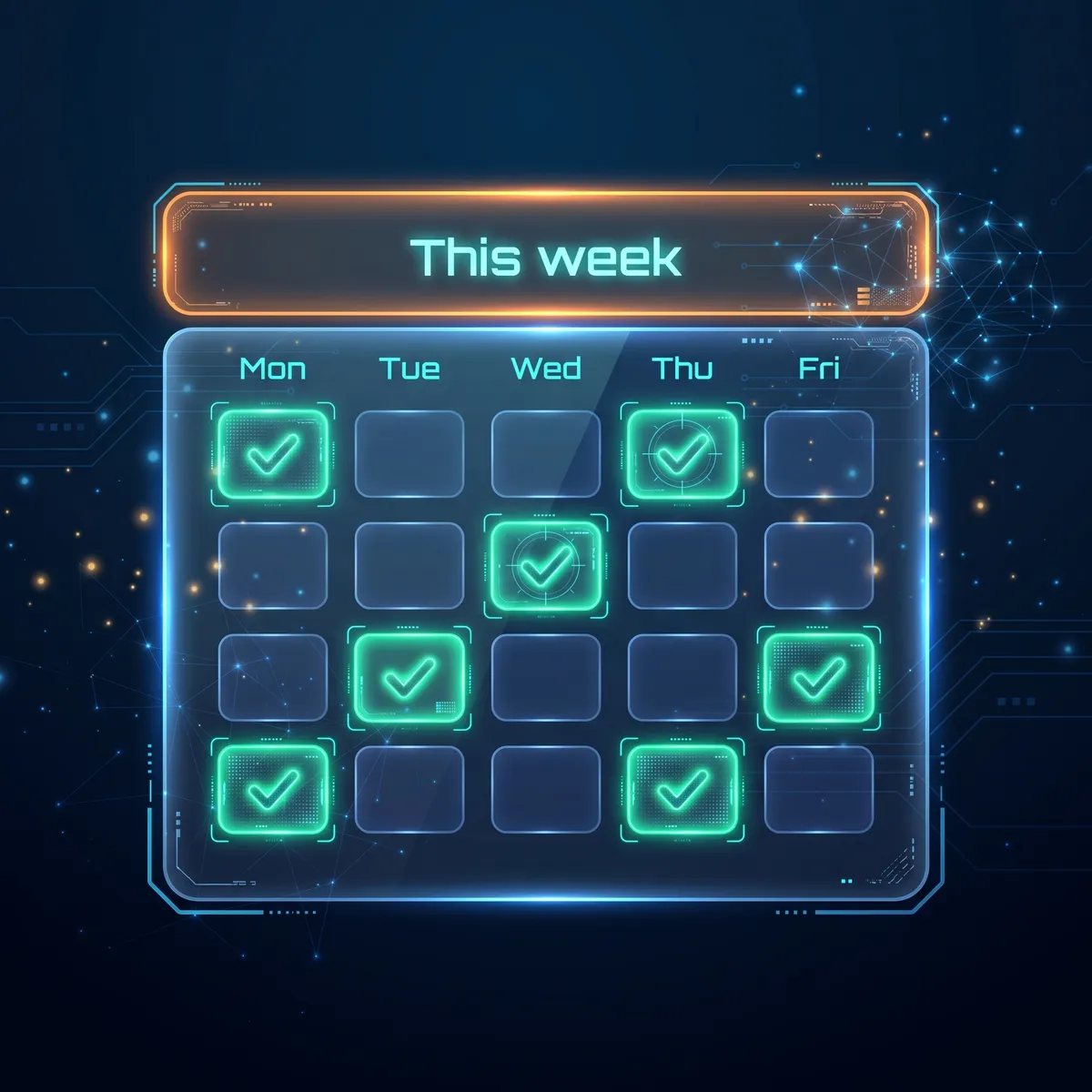 Weekly calendar with booked appointments