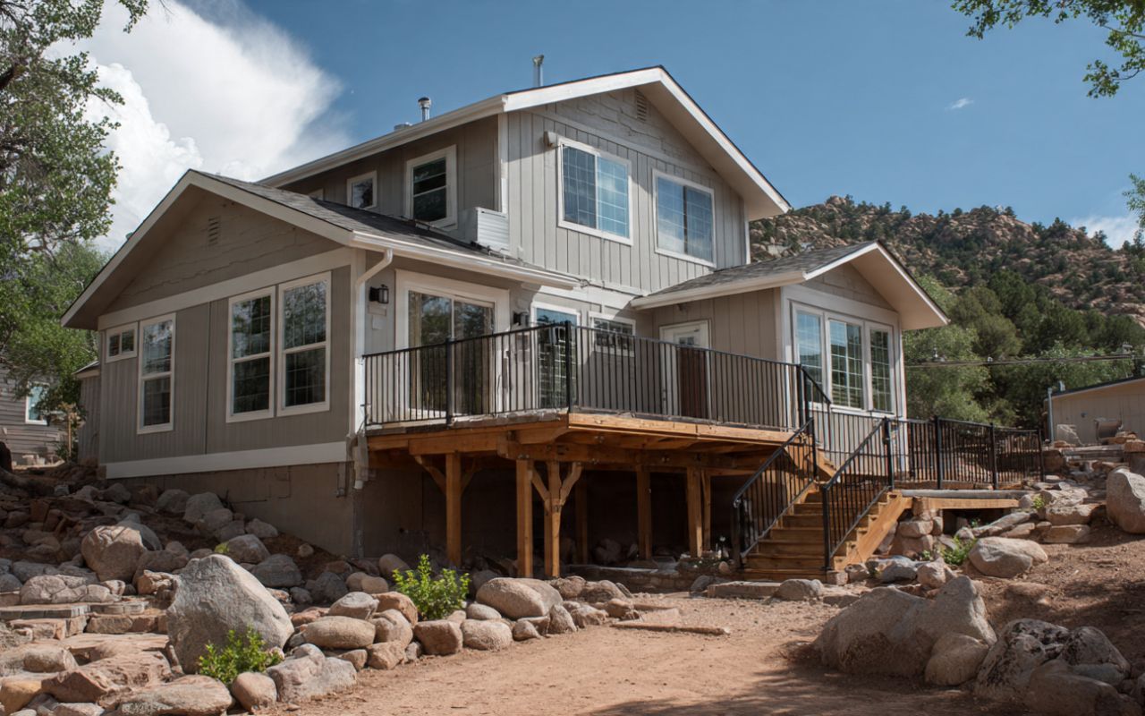 Exterior view showing second story addition cost in Monument, NM for a home expansion project
