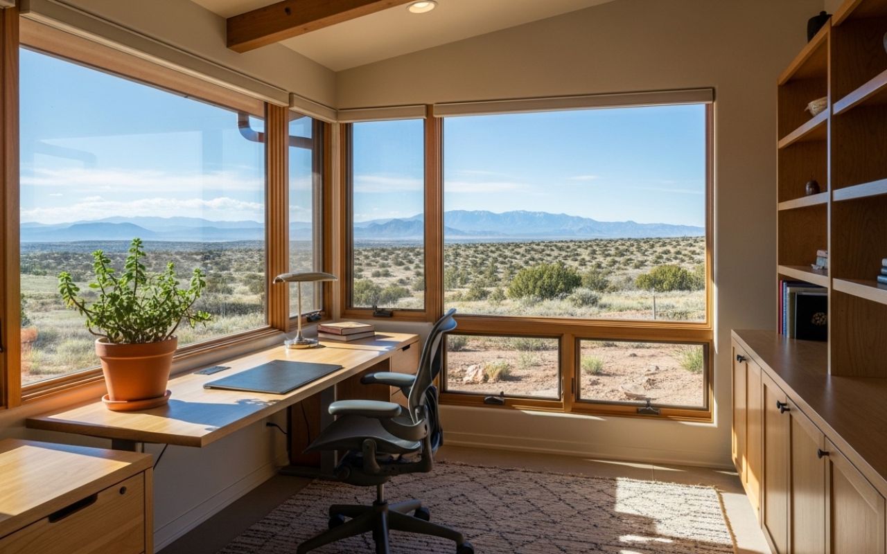 home office addition in Monument NM with natural light
