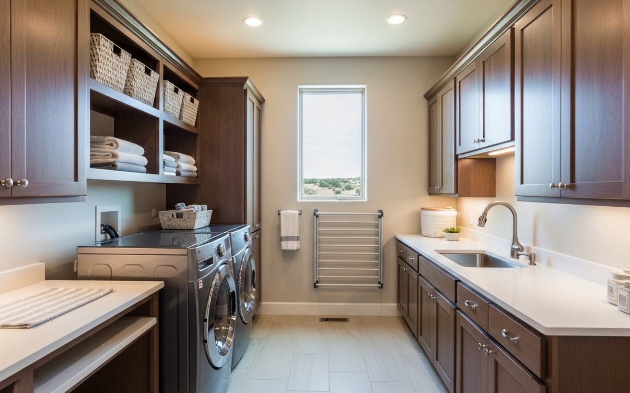 Smart laundry room addition in Monument NM with practical layout