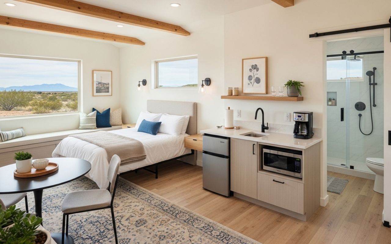 Guest room addition in Monument NM with a smart layout and private space