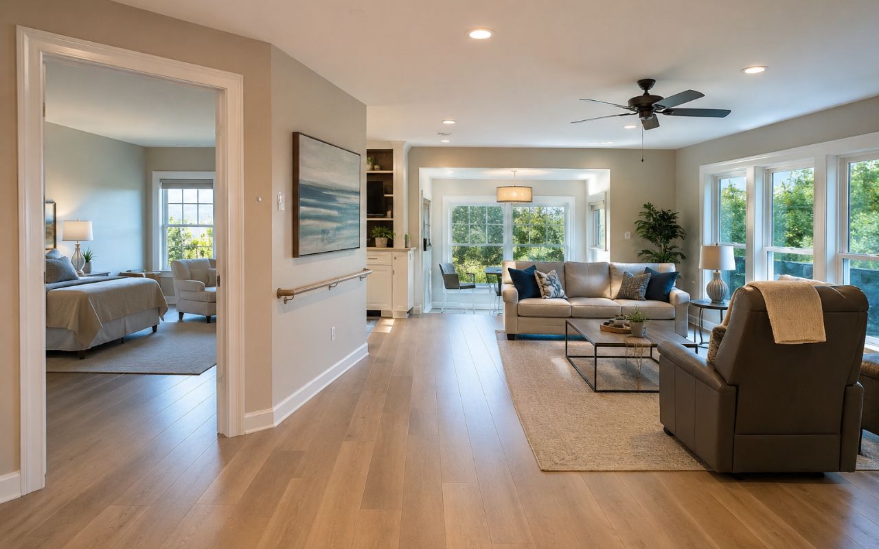 Multigenerational home addition with a comfortable family layout