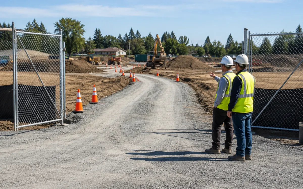 Construction site access planning for a clear and safe entry route