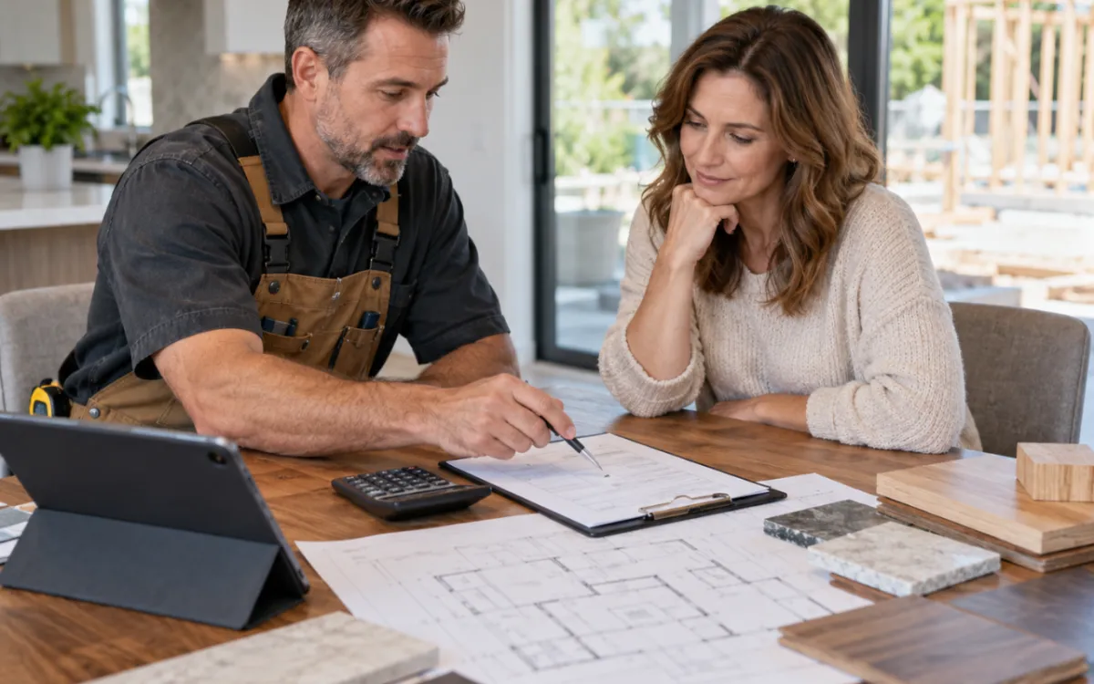 Builder estimate used for clear construction project planning