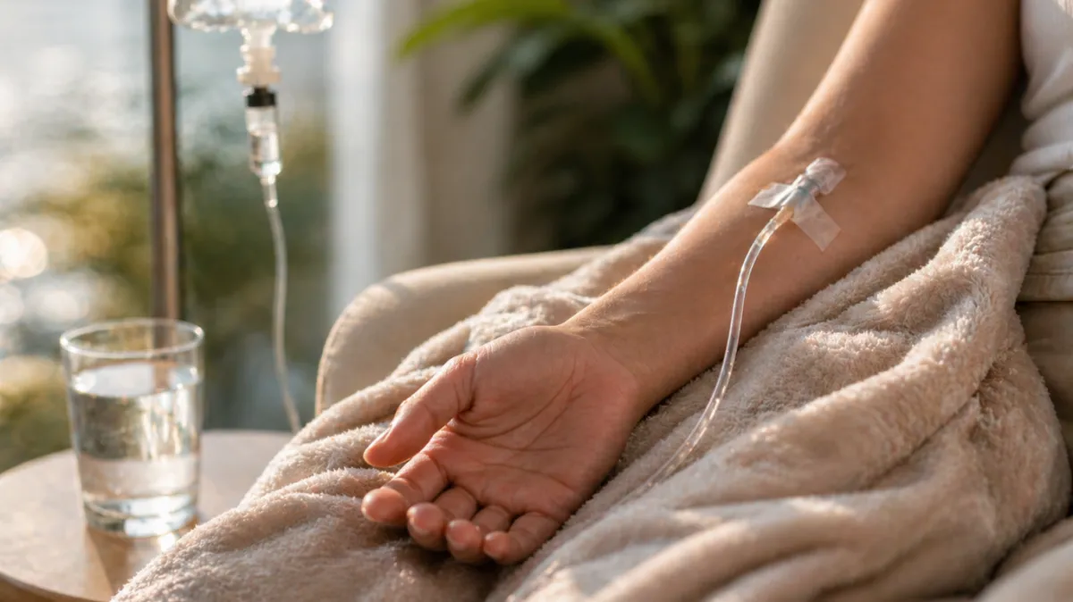 Nurse providing in-home mobile IV therapy in Rehoboth Beach