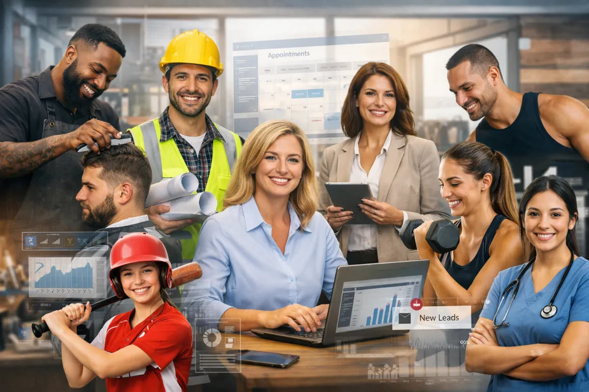 BridgePoint field technician meeting with a small-business owner in a shop front, showing collaboration and trust.