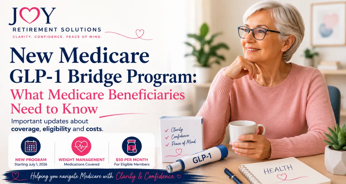 Older woman reviewing information about the Medicare GLP-1 Bridge Program, including coverage, eligibility, and costs.