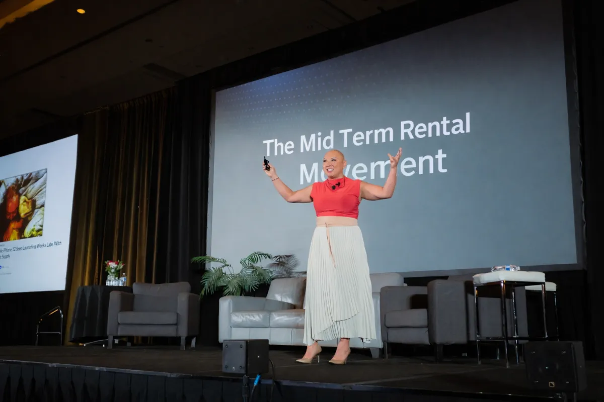 Vivian Yip speaking on stage