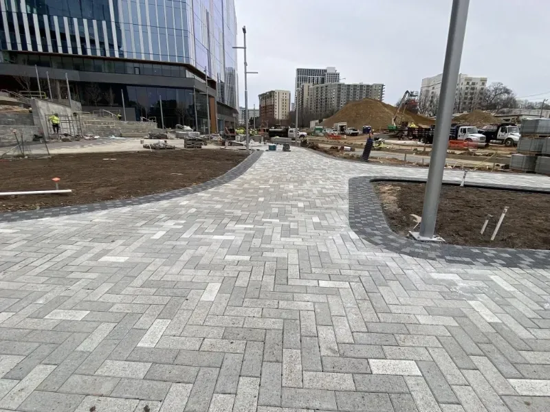 driveway pavers in front of garage