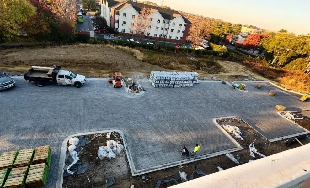 driveway pavers in front of garage