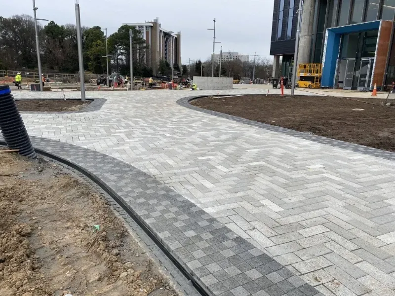 beautiful pavers in front of house