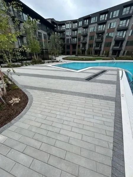 driveway pavers in front of garage