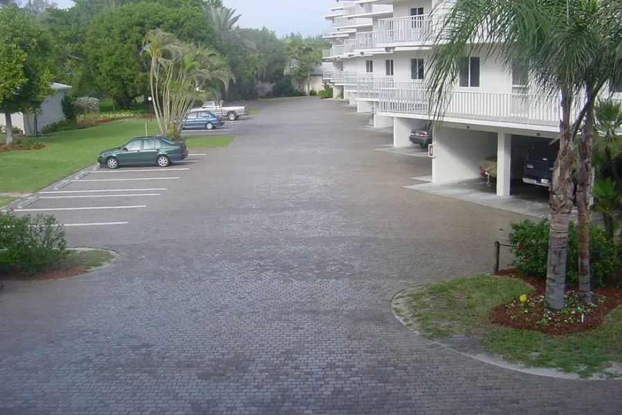 driveway pavers in front of garage