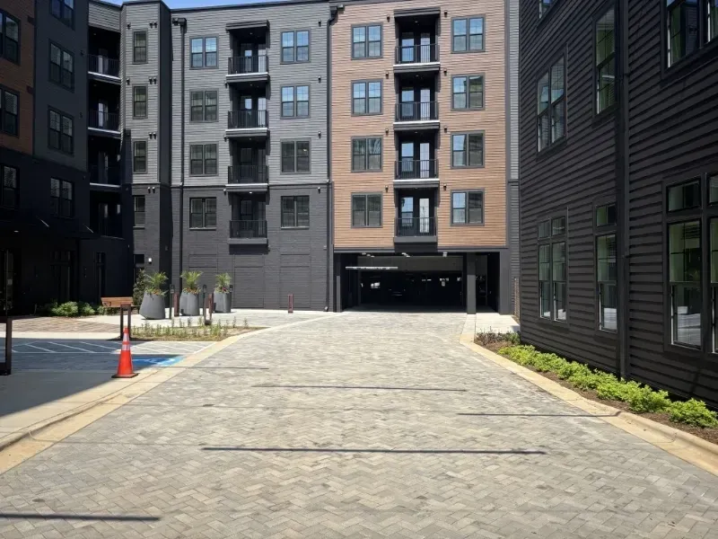 driveway pavers in front of garage