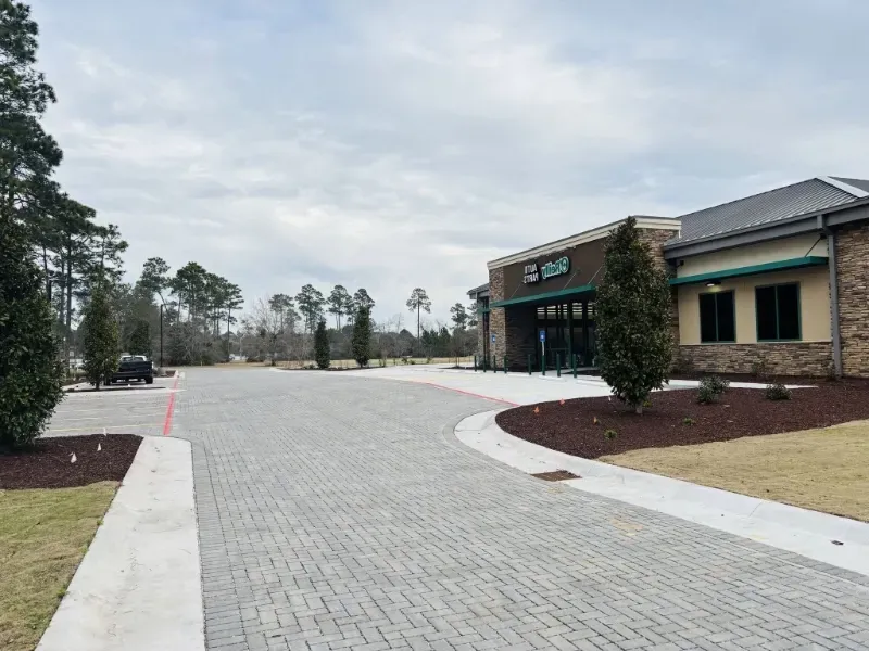 beautiful pavers in front of house