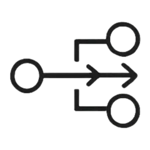 Icon representing systems implementation and workflow automation for small businesses