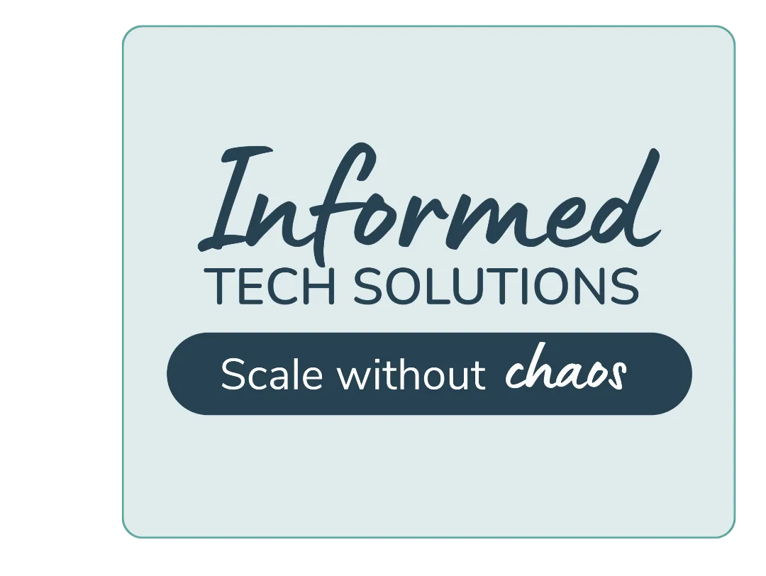 informed tech solutions logo with slogan scale without chaos 