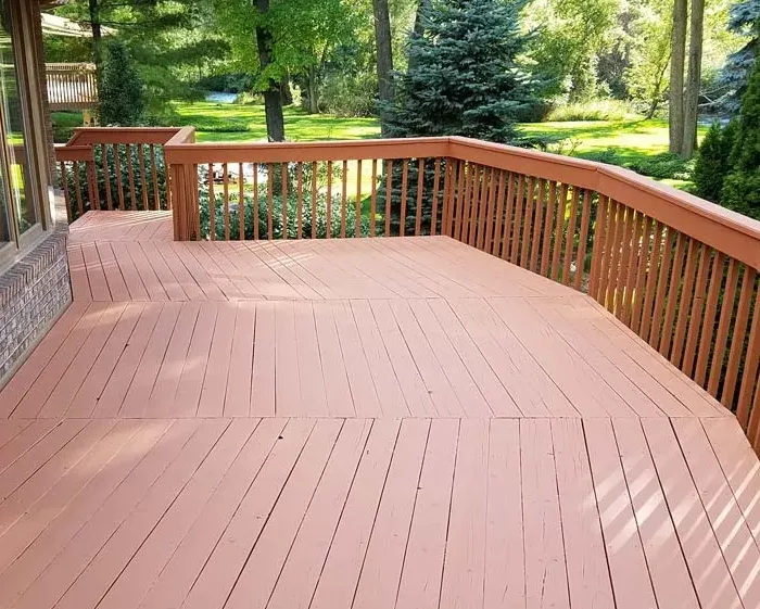 Professionally painted and protected deck in Southern Maine