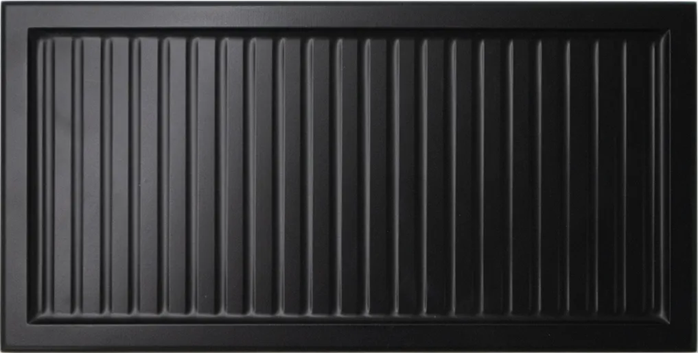 Black reeded slim shaker door style for bold custom closet designs in Coral Springs