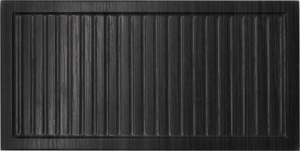 Licorice dark wood reeded slim shaker door for custom closet designs in Delray Beach