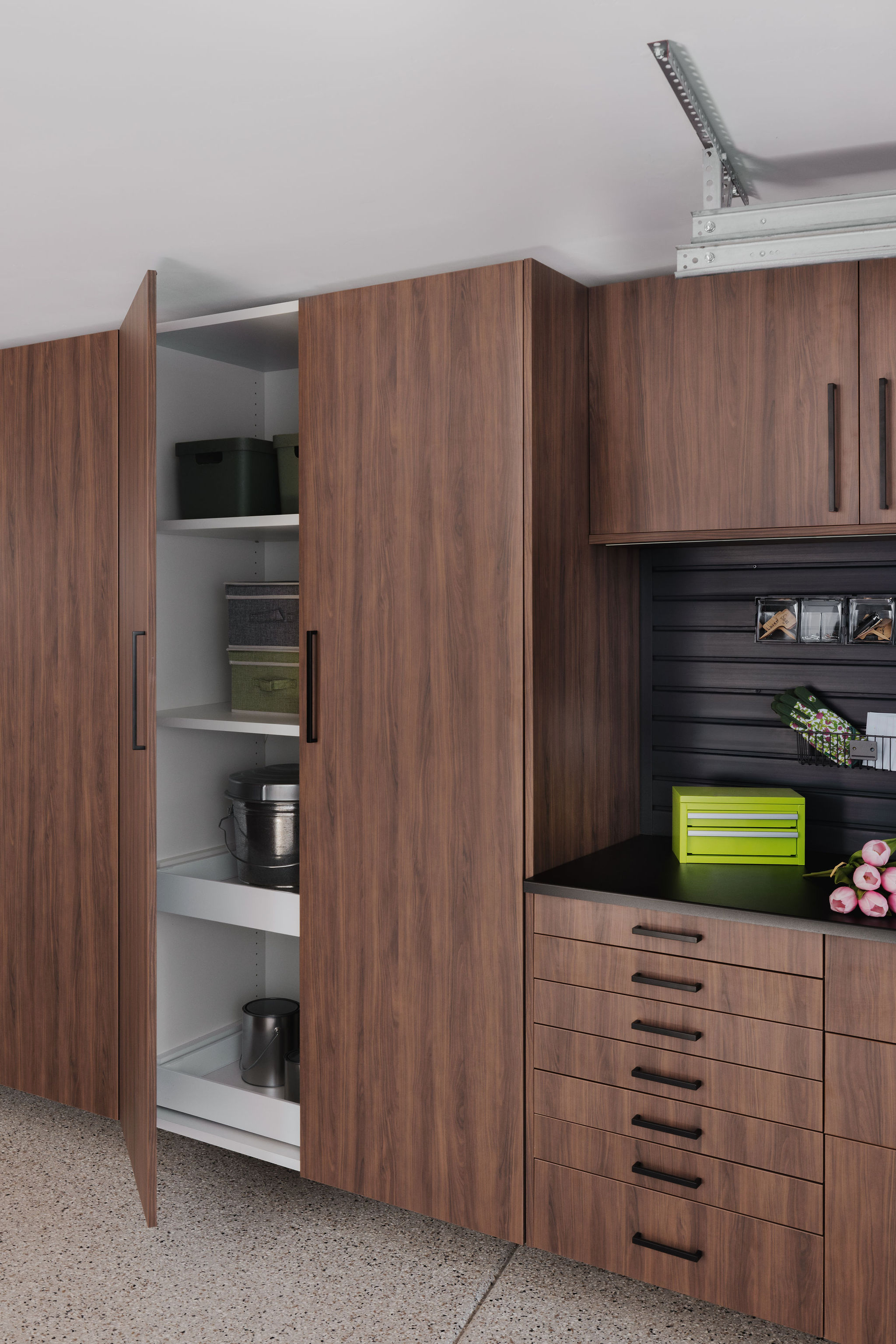 Heavy duty garage tool organization panels and wall track systems near me