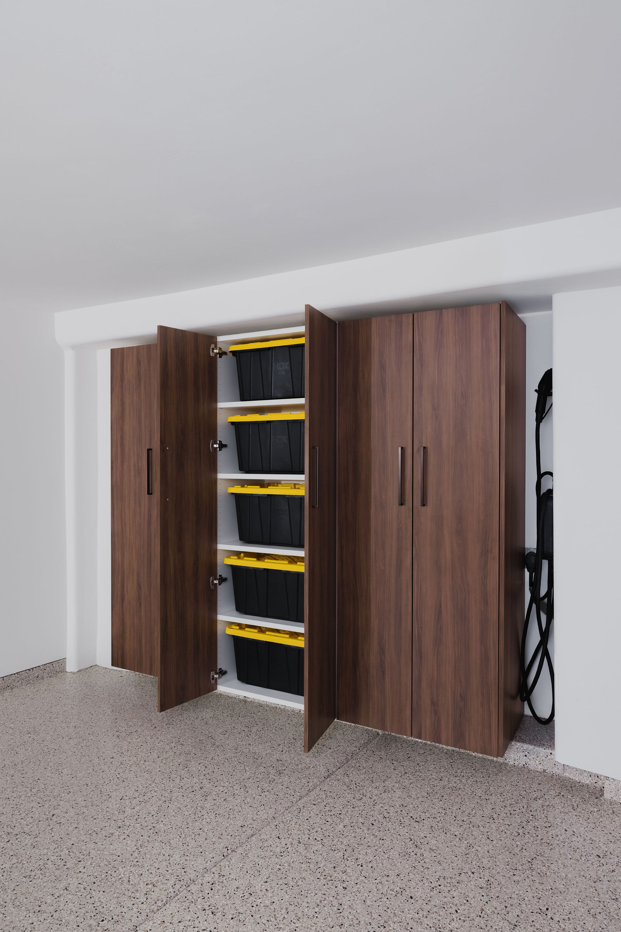 Durable custom wood grain garage cabinets and storage systems near me