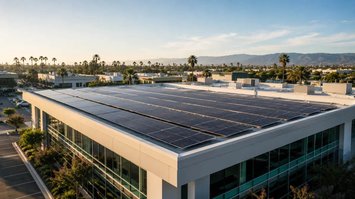 Commercial rooftop solar installation in Southern California by Sun Capital Energy