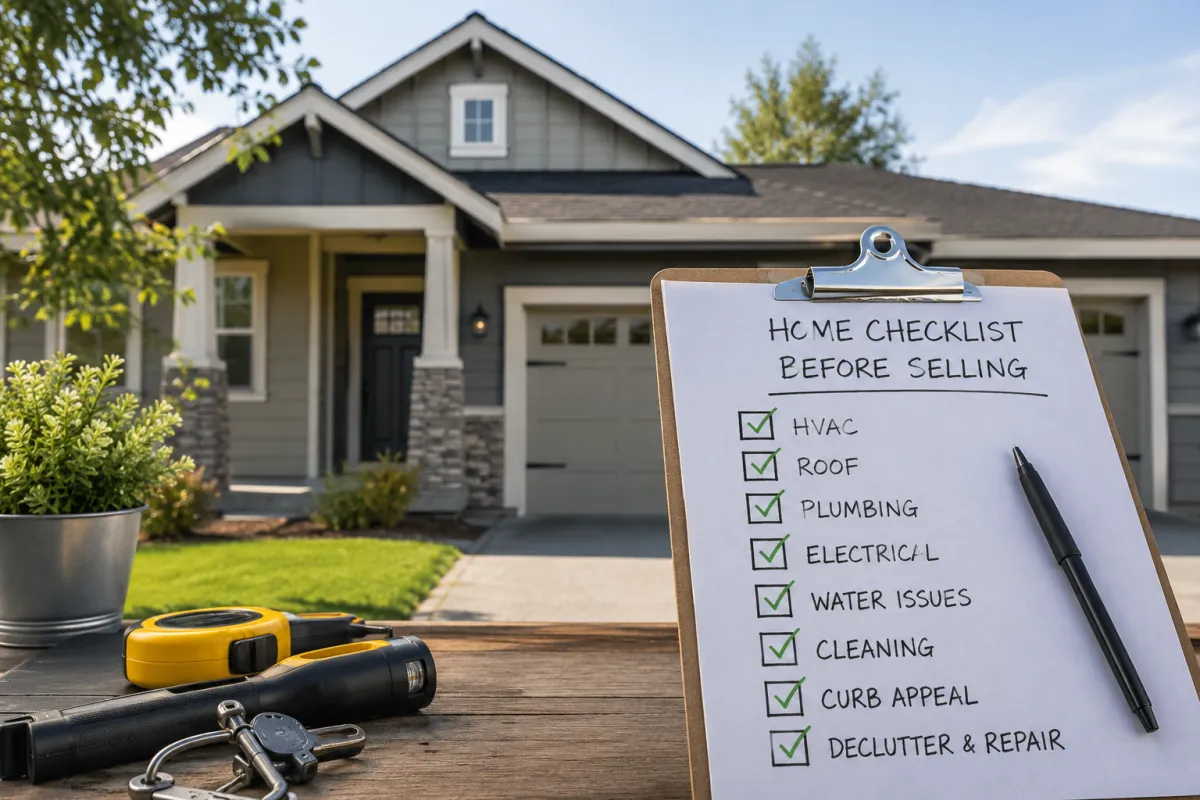 Tri-Cities, WA home seller preparing a house for sale by evaluating the roof, HVAC, plumbing, condition, cleaning and necessary repairs before listing.