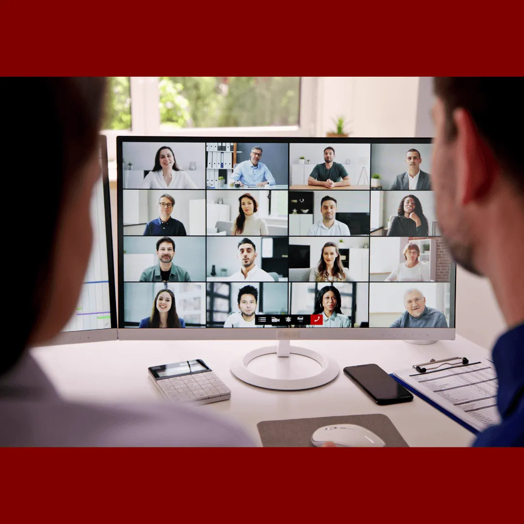 Online Video Conference Meeting On Tablet In Office