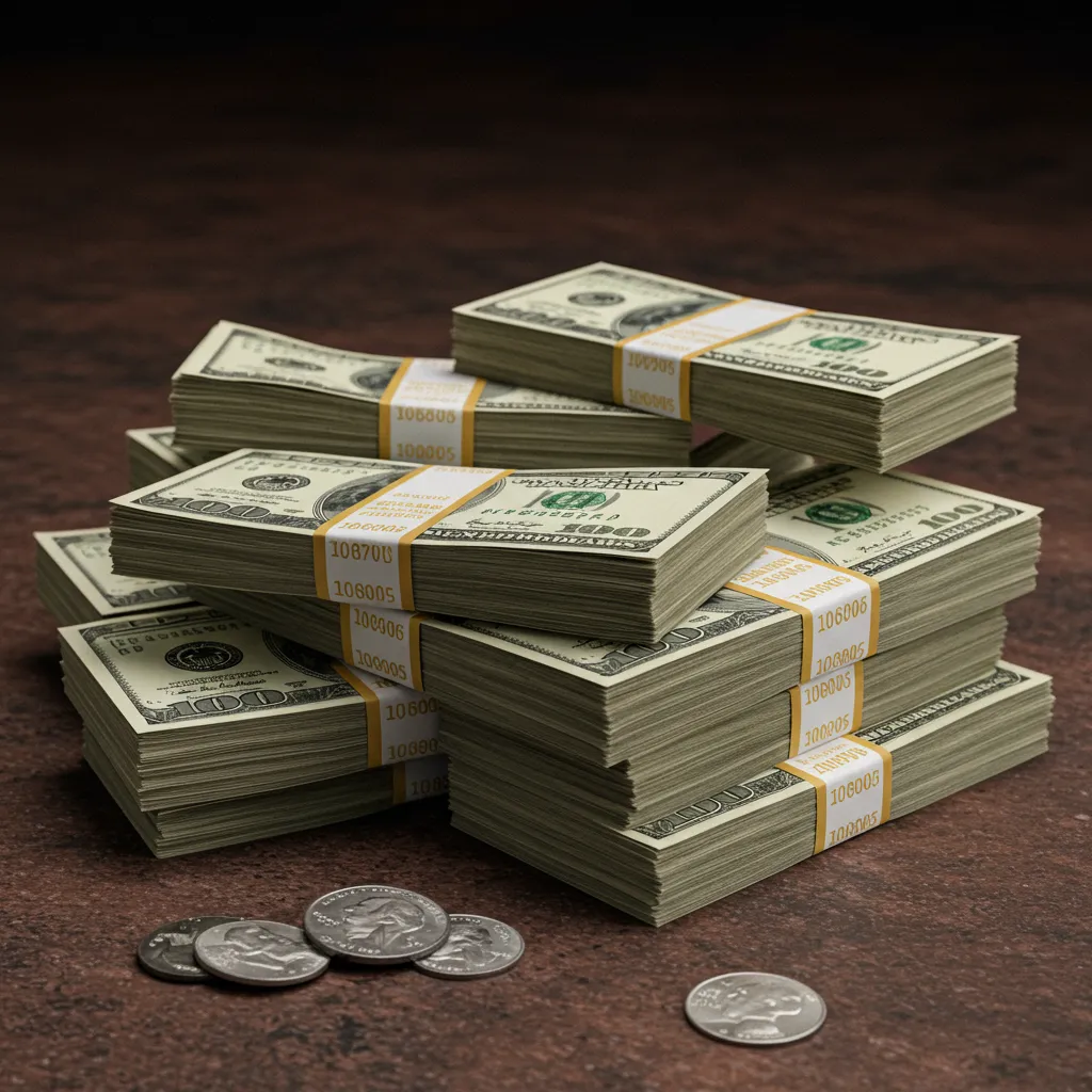 a close up of a coin on a white surface