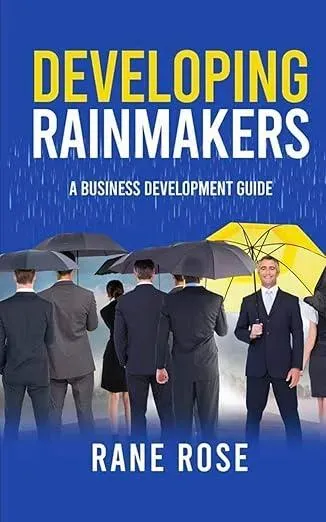 Developing Rainmakers book cover with tech-editorial photo frame