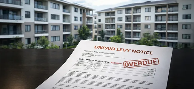 An image of an unpaid levy notice document