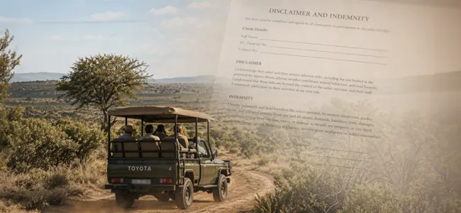 An image of a safari vehicle taking people on a tour